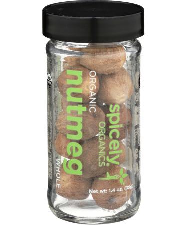 SPICELY Organic Nutmeg Jar Whole, 1.4 OZ 1.4 Ounce