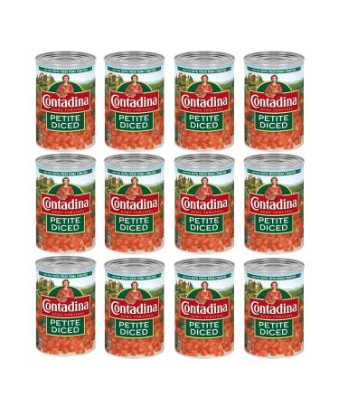 CONTADINA Petite Cut Diced Tomatoes, 12 Pack, 14.5 oz Can, Red