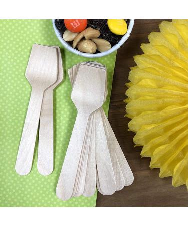 300-Pack Mini Wooden Spoons - 3.75 Inches - Eco-Friendly & Biodegradable | Outside the Box Papers - Buy Online on SooperMarket.com