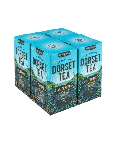 Dorset Tea Cool Camomile Tea Bags 4 boxes x 20 Tea Bags (80 Tea Bags Total) Naturally Caffeine Free Camomile Herbal Tea Bags