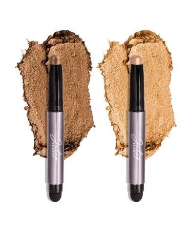 Julep Eyeshadow 101 Cr me to Powder Waterproof Eyeshadow Stick Duo  Bronze Shimmer and Warm Gold Shimmer 06 Bronze Shimmer/Warm Gold Shimmer
