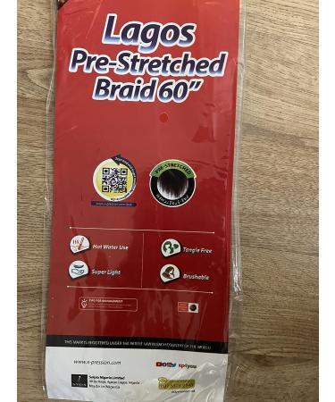 NEW 60 INCH PRE-PULLED XPRESSION LAGOS BRAID PRE-PULLED Hair Extension 60 2Pack (Colour 1B Natural Black) 1B (Natural Black) 60 inches - Buy Online on SooperMarket.com