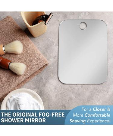 Shave Well Anti-Fog Shower Mirror - Fogless Bathroom Shaving Mirror for Men and Women | Removable Adhesive Hook | Frameless & Portable - Ideal for Travel, Camping, Gym - Unbreakable - Buy Online on SooperMarket.com