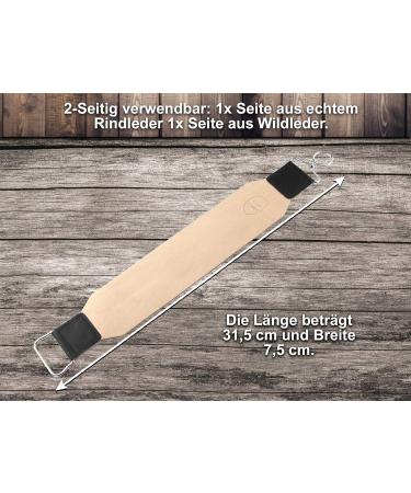 Premium Men's Razor Set from Solingen - Extra Wide Leather Strop Razor & Paste - Perfect Gift Idea - Buy Online on SooperMarket.com
