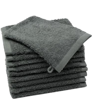 ZOLLNER set of 10 washing gloves 100% cotton 500 g/m approx. 17 x 21 cm grey Grey 17 x 21 cm