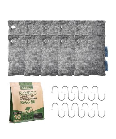 Bamboo Charcoal Air Purification Bag (10 100g) Activated Carbon Deodorizer Home Car Closet Bathroom Air Purifier Fume Absorber Suitable For Room Drawer and Pet Deodorizer