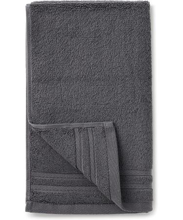 Amazon Basics 6-Pack Dark Grey Hand Towels - 30% Recycled Cotton Content - Buy Online on SooperMarket.com