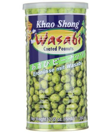 Khao Shong Wasabi Peanuts - Crispy Medium Sharp Snack (350g Can Pack of 2) | International Shipping Available - Buy Online on SooperMarket.com