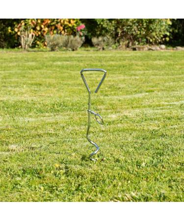Bunty 16" Dog Tie Out Stake - Spiral Ground Anchor for Dog Lead Hook Leash & Dog Tie Out Cable - Premium Heavy Duty Dog Ground Spike for Outdoor Garden - Dog Camping Essentials & Accessories - Buy Online on SooperMarket.com