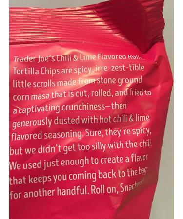 Trader Joe's Chili Lime Flavored Rolled Corn Tortilla Chips - Gluten Free - 9oz (255g) - 2 Pack - Buy Online on SooperMarket.com
