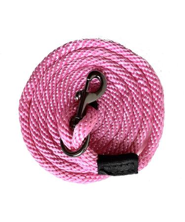 Majestic Ally Pack of 2 Solid Poly Lead Rope for Horses & Livestock 10 Foot Long and 5/8 inch Thick - Replaceable Heavy-Duty Bolt Snap Handmade Soft Broken in Feel (Pink) Pink 10 feet long - Buy Online on SooperMarket.com