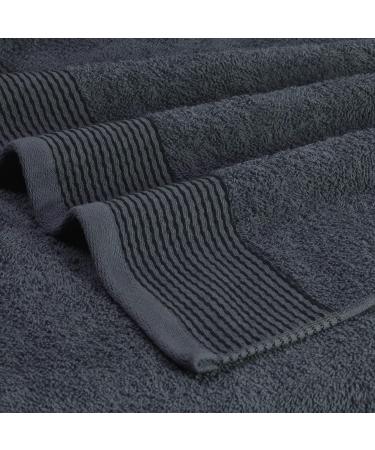Belizzi Home 2 Pack Oversized Bath Towel Set - 28x55 Inches, 100% Cotton, Ultra Absorbent & Quick Dry - Charcoal Grey - Buy Online on SooperMarket.com