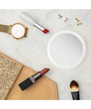 Zadro 4 Round LED Makeup Travel Mirror with Rechargeable Light - Compact & Portable - Buy Online on SooperMarket.com