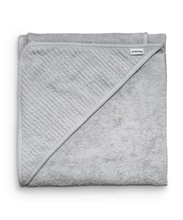 Ehrenkind hooded towel |Baby towel with hood made of cozy soft organic cotton |Bath towel in 100x100 cm |Light gray |Bathing towel children |Baby initial equipment newborn or baby gift
