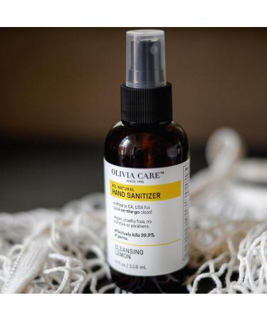 Olivia Care Hand Sanitizer - Alcohol-Based with Lemon Essential Oils - 99.9% Germ-Killing Formula - Portable and Moisturizing - 4 FL OZ - Buy Online on SooperMarket.com