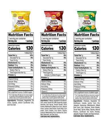 Lay's Kettle Cooked Potato Chips Variety Pack - 40 x 0.85 oz Bags - Buy Online on SooperMarket.com