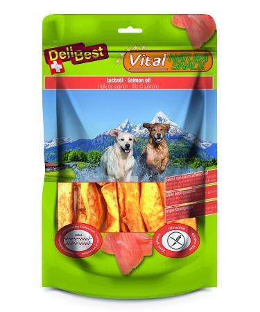 Delibest Vital Natura snack wild salmon oil i omega3 i causnack for dogs i for every age I also suitable for teeth cleaning i natural causnack i 200g pack