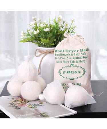 Buy XL 6-Pack Organic Wool Dryer Balls | Eco-Friendly Reusable Natural Fabric Softener - International Shipping Available - Buy Online on SooperMarket.com