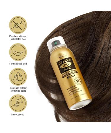 EBIN NEW YORK Wonder Lace Bond Adhesive Spray Sensitive - Extreme Firm Hold 14.2 fl. oz./ 402mL |Sensitive Use Fast Drying No Residue No Build-up Powerful Hold All-Day Hold Easy Daily Wig Install Sensitive 14.2 fl oz / 400mL - Buy Online on SooperMarket.com