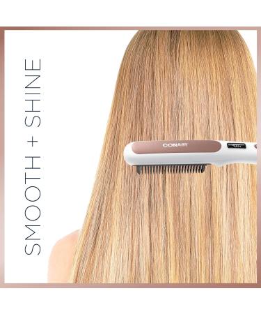 Conair Double Ceramic Straightening Brush - Heated Hair Brush for Smooth Shiny Hair | V-Shaped Bristles | International Shipping Available - Buy Online on SooperMarket.com