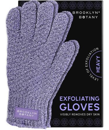Brooklyn Botany Exfoliating Gloves for Bath and Shower Heavy Duty Exfoliating Body Scrubber for Massage and Dead Skin Remover for Body 1 Pair 1 Pair Gloves