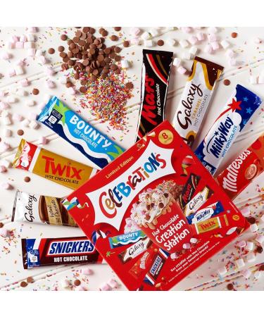 Christmas Celebrations Hot Chocolate Gift Box - Limited Edition 8 Sachets & 3 Toppings Creation Station 265g with Card - Perfect Stocking Filler or Secret Santa Gift - Buy Online on SooperMarket.com