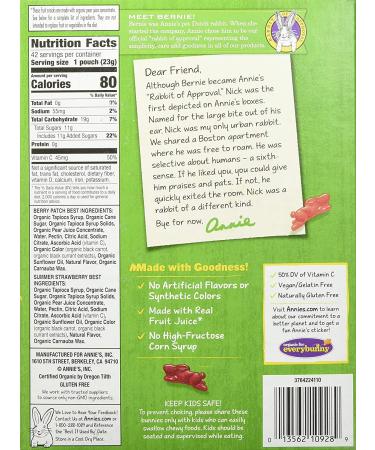 Annie's Homegrown Strawberry Fruit Snacks - 42 Pack | 0.8 OZ Each | Organic & Delicious - Buy Online on SooperMarket.com