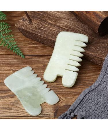 Jade Massage Comb and Gua Sha Tool Set for Head and Meridian Massage - Green Classic Style - Buy Online on SooperMarket.com