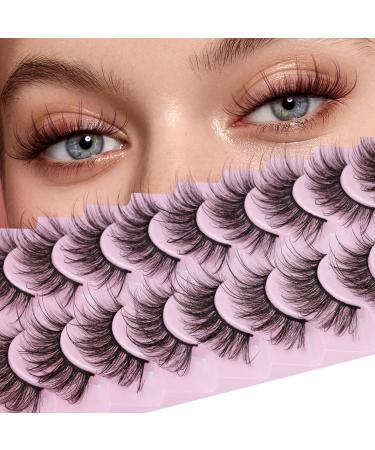 wiwoseo Angel Fox Eye Lashes Extension Fairy Strip Lashes Fluffy Peri Eyelashes Natural Wispy Fluffy Faux Mink Lashes that Looks Like Extensions Thick Volume 18MM False Eyelashes C-18MM
