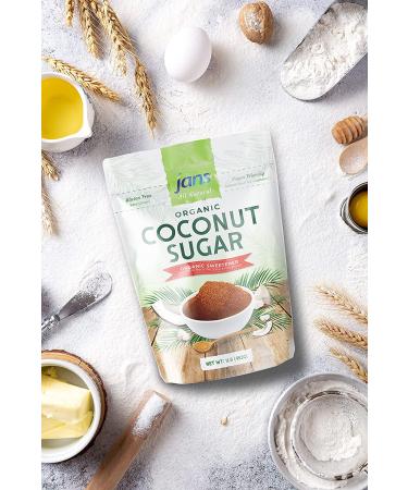 Jans Organic Coconut Sugar 16 oz - Gluten-Free, Non-GMO, Low Glycemic - Paleo & Vegan Friendly - Buy Online on SooperMarket.com