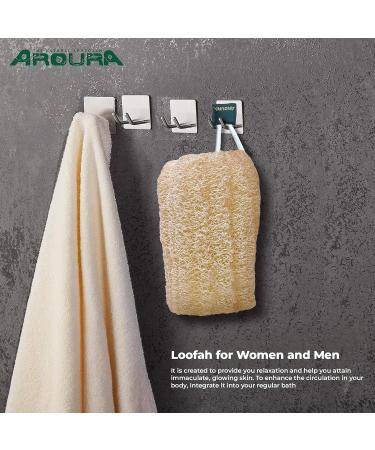 Aroura 100% Natural Egyptian Loofah Set of 3 - Exfoliating Loofa for Body | Eco-Friendly | 4x7 - Buy Online on SooperMarket.com