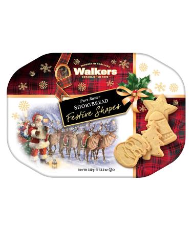 Walkers Shortbread Festive Shapes Holiday Cookies 12.3oz Tin - Pack of 1 - Buy Online on SooperMarket.com
