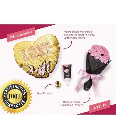 Luxury Bath and Body Gift Baskets for Women | Spa Gift Set with Essential Oils Floral Soaps Hand Lotion & Heart Pillow - Perfect International Gifts - Buy Online on SooperMarket.com