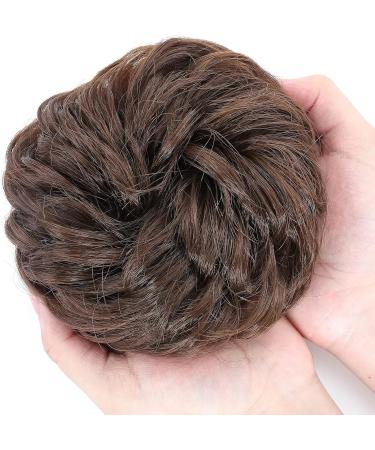 Maroon Bun Extensions - Thick Updo Hairpiece for Wavy Curly Hair - 45g Brown - Buy Online on SooperMarket.com