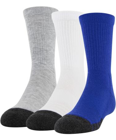 Under Armour Youth Performance Tech Crew Socks, Multipairs 3 Royal Assorted (3-pairs) Small