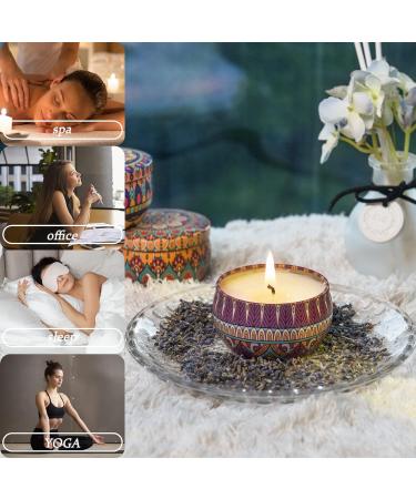 VETOUR Scented Candles Set - Natural Soy Wax Aromatic Candles for Stress Relief - 6pc Retro Gift for Women - Portable Travel Jar Candles - Buy Online on SooperMarket.com