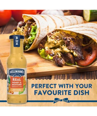 Hellmann's Real Honey & Mustard Salad Dressing & Dip vegetarian condiment free from artificial colours and flavours for salads dips and drizzling over vegetables or meat 6x 250 ml - Buy Online on SooperMarket.com