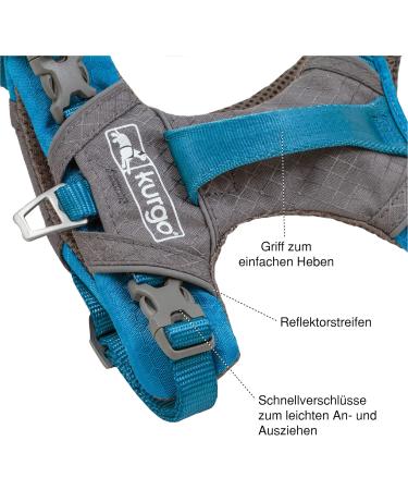 Buy Kurgo Journey Air Dog Harness - Padded Chest & Back Handle for Small Dogs (5-11 kg) in Blue/Gray - Buy Online on SooperMarket.com