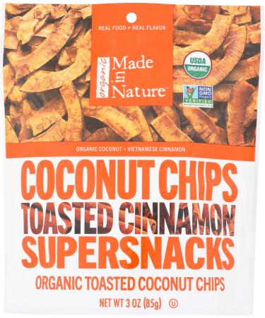 Made in Nature Organic Coconut Chips Toasted Cinnamon Supersnacks 3 oz (85 g)