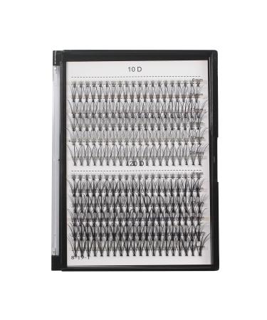 Bodermincer 240pcs C Curl 10D/20D Cluster Eyelashes Mixed, 0.07mm /0.10 mm Mixed,8/9/10/11/12mm,10/11/12/13/14mm,12/13/14/15/16mm/14/15/16/17/18mm/16/17/18/19/20mm and Under Eyelashes Mixed Professional Makeup Individual C…