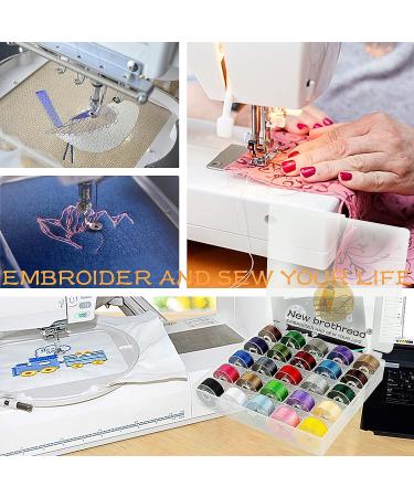 New brothread 25pcs Assorted Colors 70D/2 Prewound Bobbin Thread Size A SA156 for Embroidery & Sewing - 60wt Assorted Colors - Buy Online on SooperMarket.com