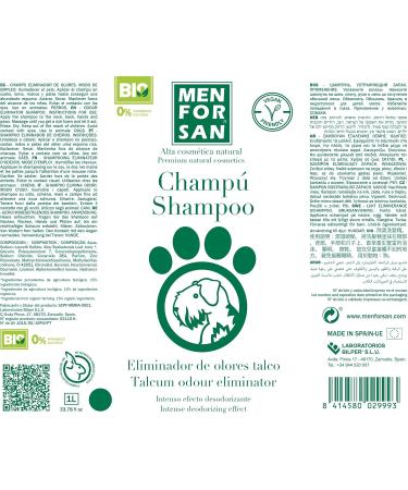 MENFORSAN Odour Eliminating Dog Shampoo - Removes Bad Odours Talc Infused 1L Best Pet Care for Fresh & Clean Coats - Buy Online on SooperMarket.com