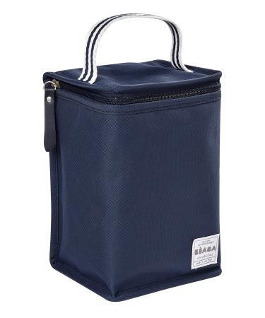 B ABA - Insulated Baby Meal Pouch - Large Capacity - Thermal Bottle Storage - Bag for carrying full meals - Foldable - Soft Waterproof Material - Navy Blue