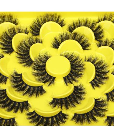10 Pairs Pack 6D Thick Fluffy Faux Mink Eyelashes - 18mm Wispy Volume Extensions - Buy Online on SooperMarket.com