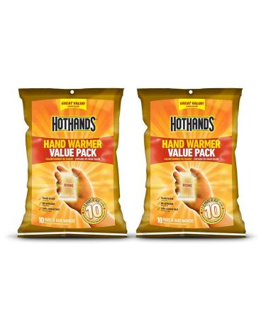 HotHands HH20PRPK16 Hand Warmers - Long Lasting Safe Natural Odorless Air Activated Warmers - Up To 10 Hours Of Heat - 20 Pair Value Pack