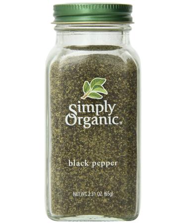 Simply Organic Pepper, Black Medium Grind Certified Organic, 2.31 oz Container 2.31 Ounce (Pack of 1)