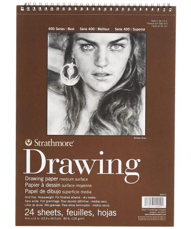 Strathmore Medium Drawing Spiral Paper Pad 9"X12"-24 Sheets -400400