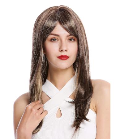 WIG ME UP GFW2274-8H124 Women's Long Straight Wig with Bangs - Brown & Blonde Highlights | International Shipping - Buy Online on SooperMarket.com