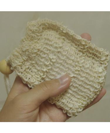 Bleu Bath 6-Pack MINI Sisal Ramie Soap Saver Bag with Drawstring - Natural and Organic Luffa Loofah Scrubber for Exfoliating - Wooden Bead Holder Included - Buy Online on SooperMarket.com