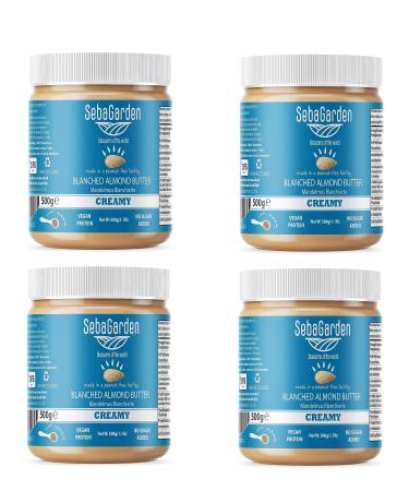 Almondmus -white almond muscle -Seba Garden Blanched almond butter 2kg salt -free unsweetened gluten -free peanut -free vegan paleo 500 g (4 Pack)